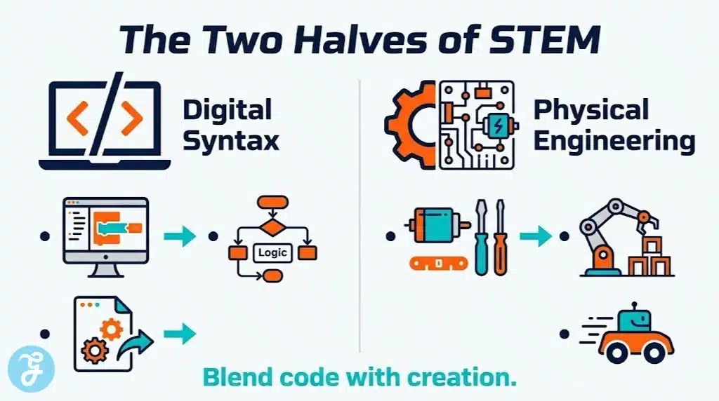 Comparing physical hardware and digital coding in STEM learning tools in USA.