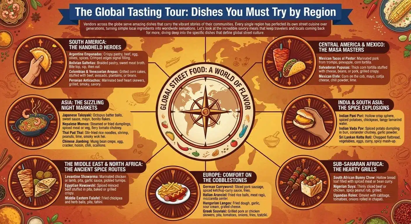 popular global street foods by region Dishes You Must Try