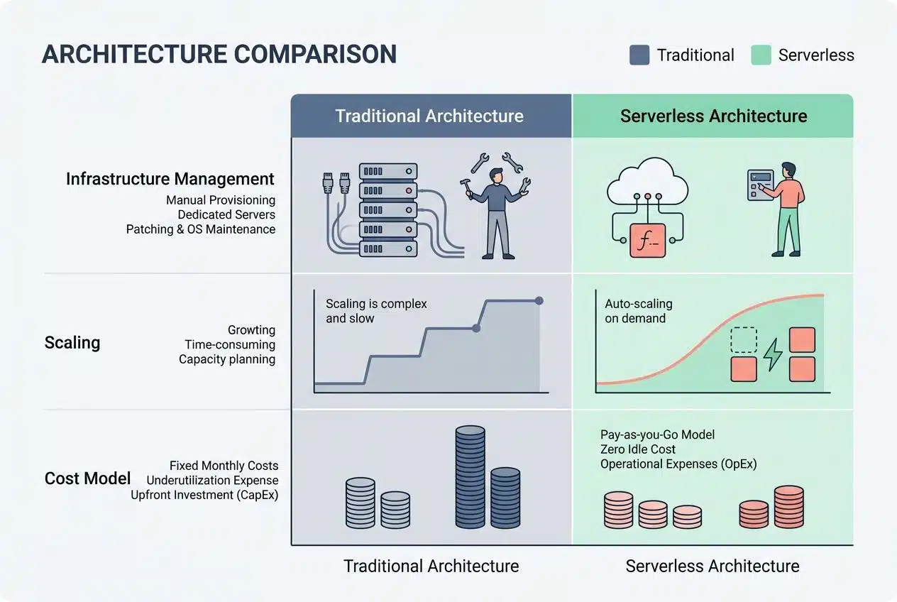 serverless architecture-How it differs from traditional architecture