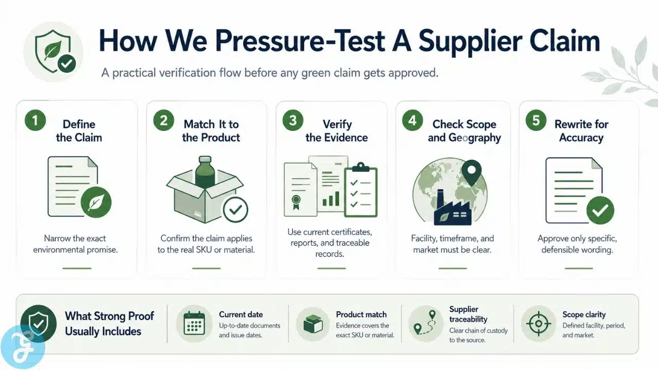 Supplier environmental claims audit verification process