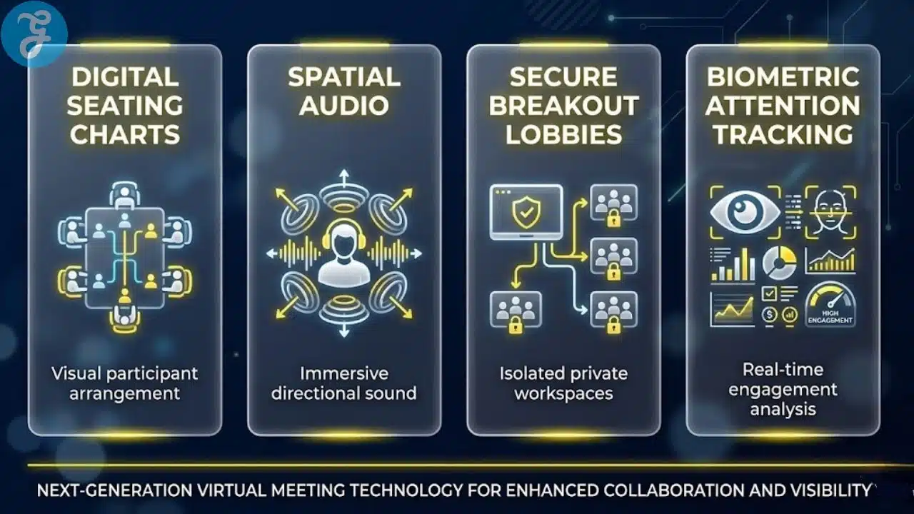 Infographic illustrating specialized pedagogical tools in educational video software.