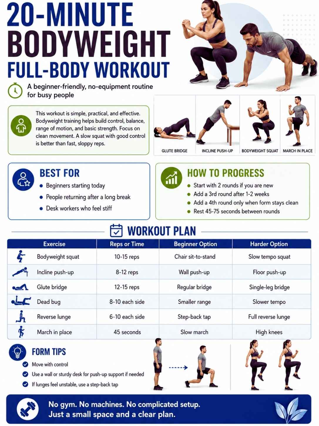20-Minute Bodyweight Full-Body Workout