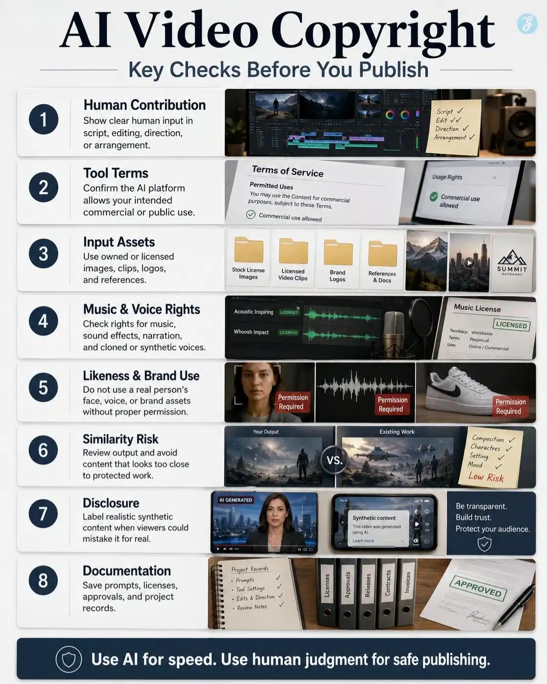 AI video copyright checklist