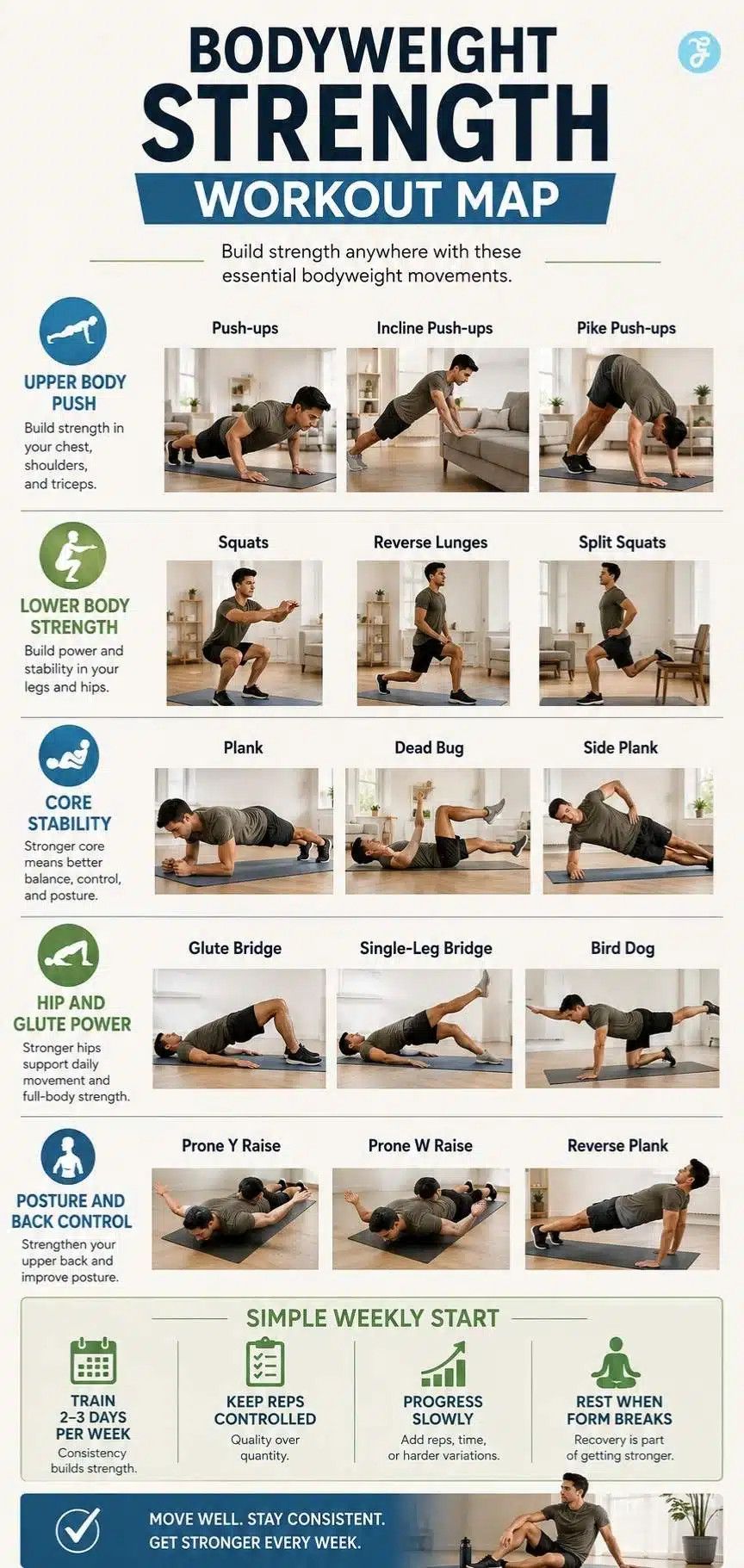 Bodyweight workout strength workout map
