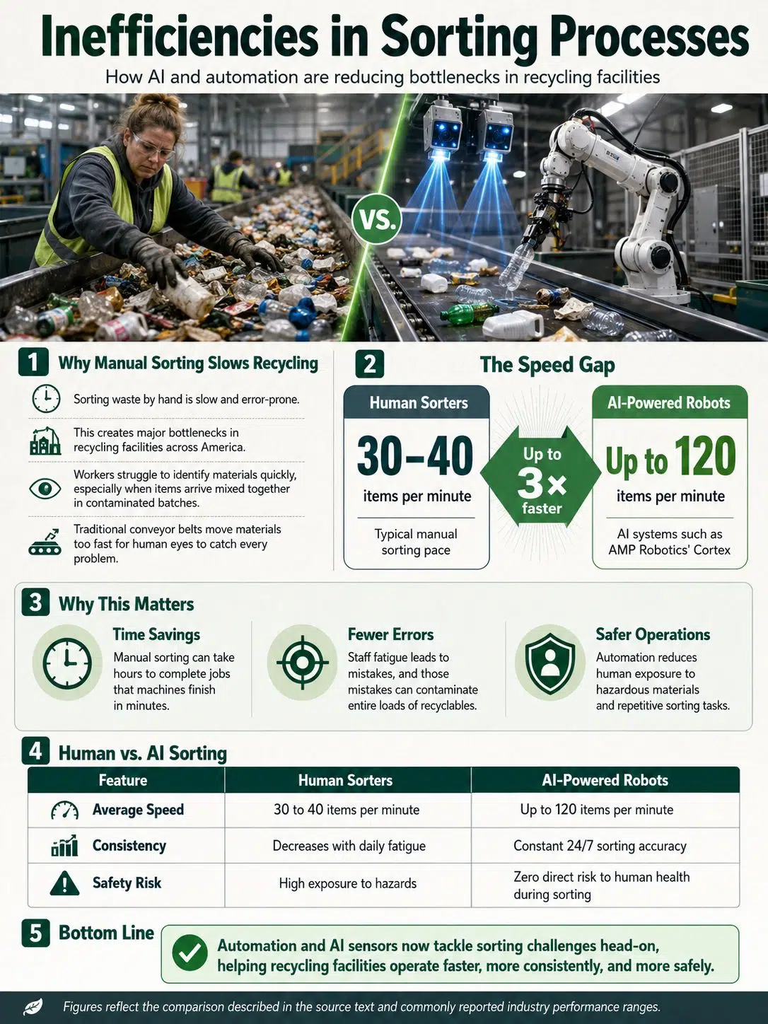 Inefficiencies in Sorting Processes