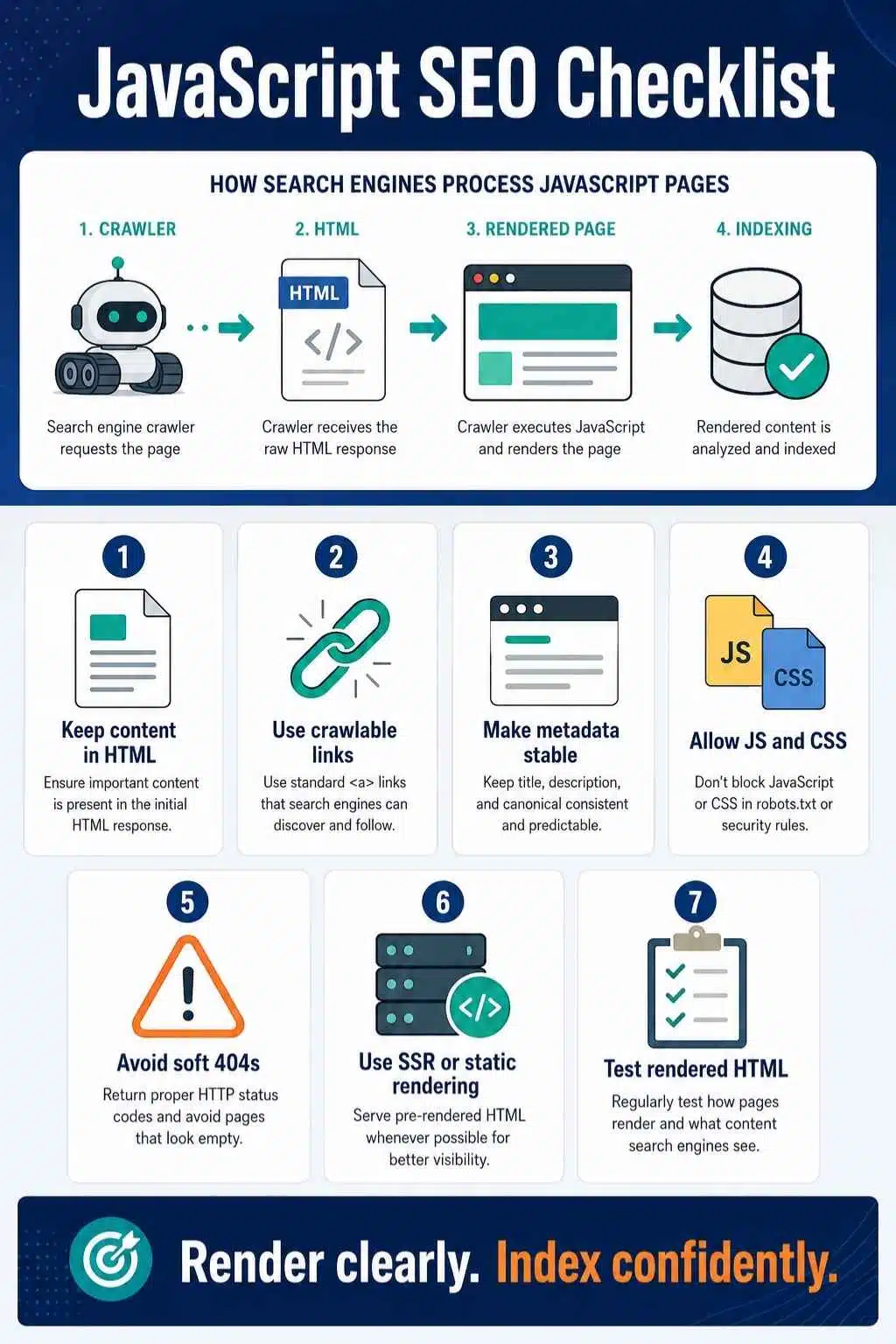 JavaScript seo checklist