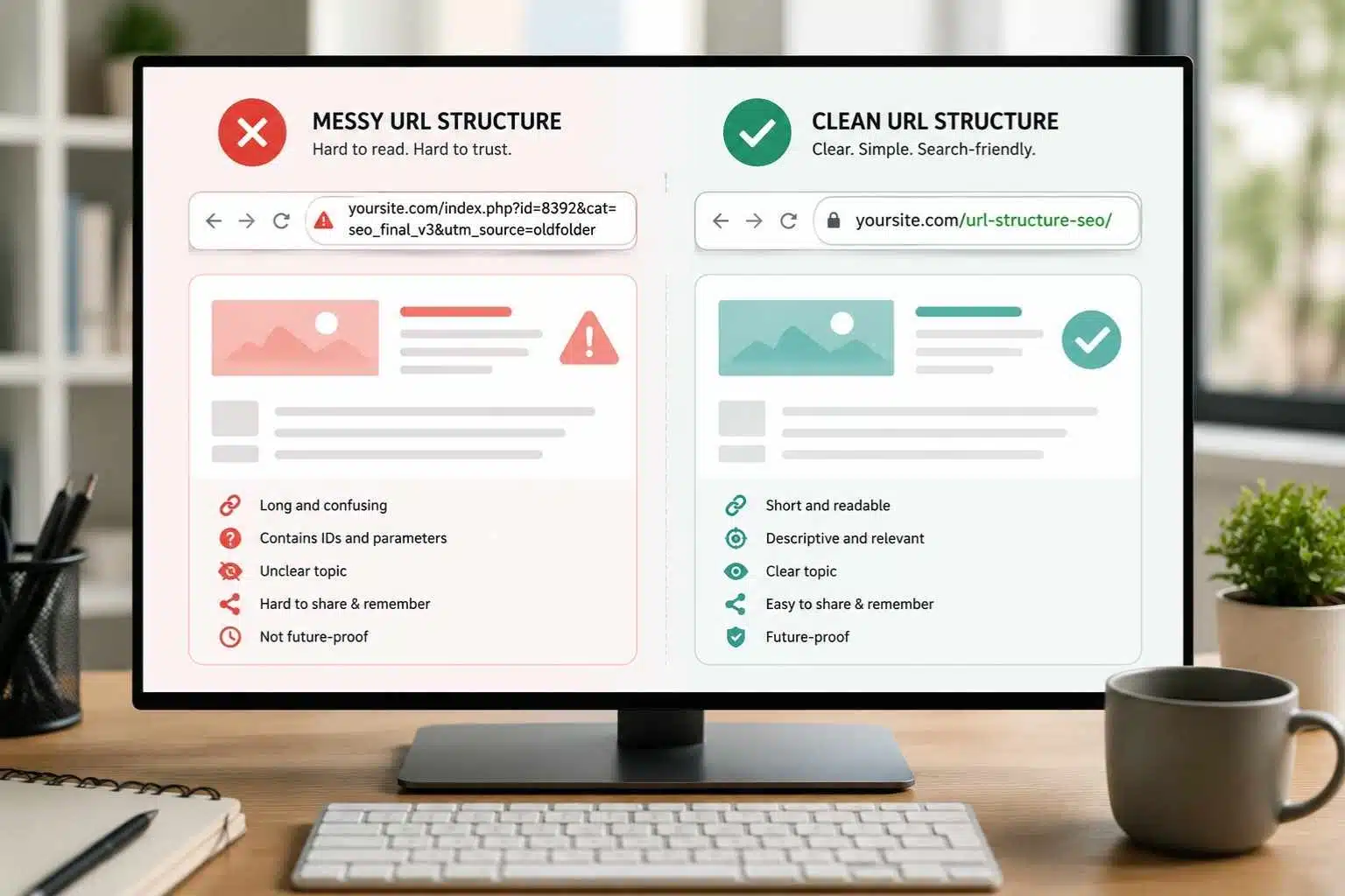 URL structure SEO- messy vs clean