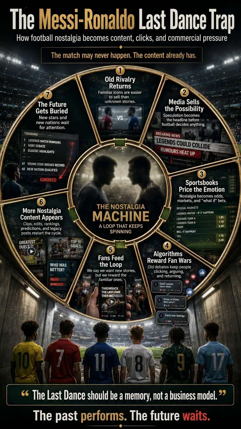 Weaponized Nostalgia of messi-ronaldo last dance trap of sports media machine