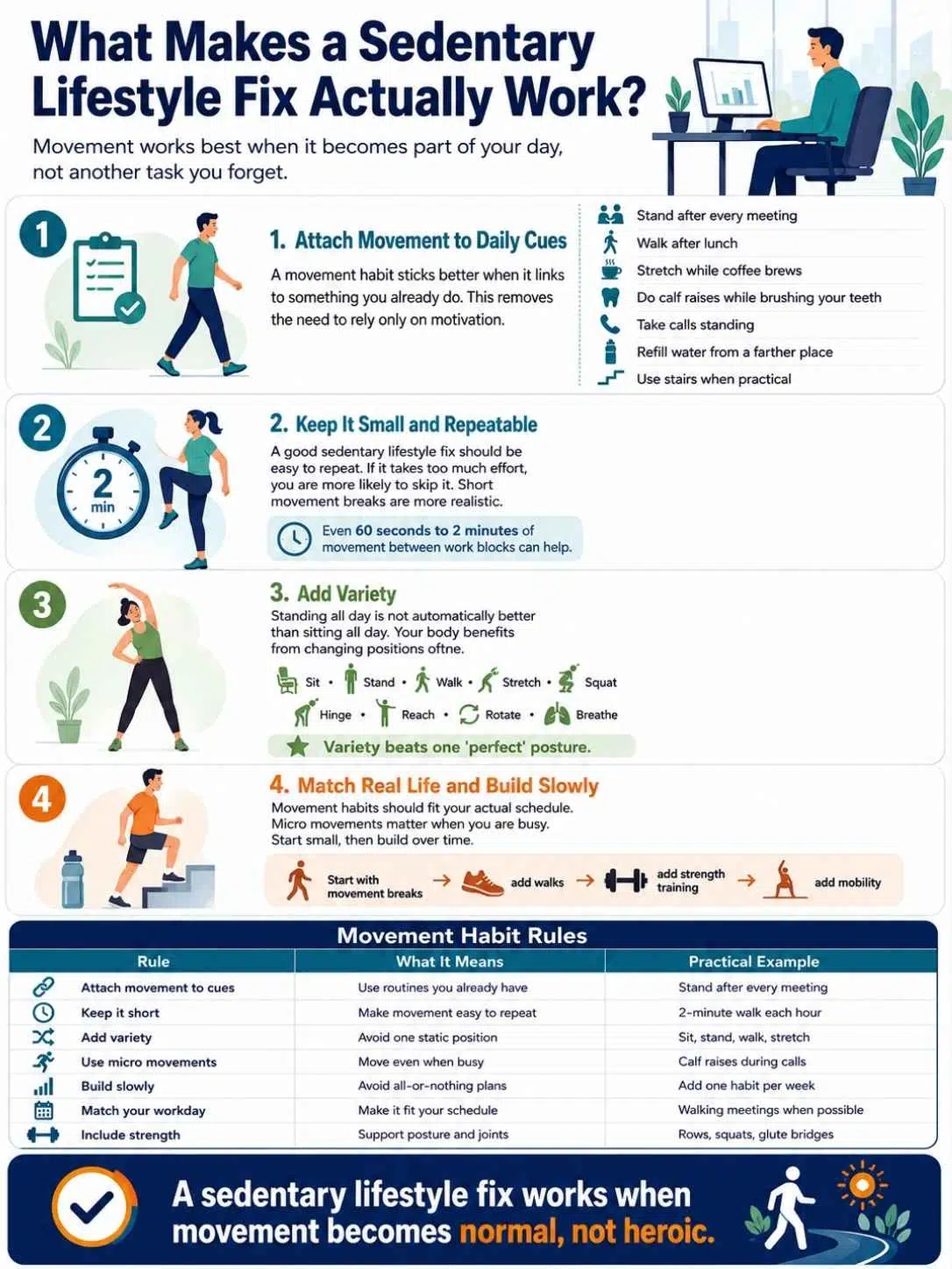 What Makes a Sedentary Lifestyle Fix Actually Work?