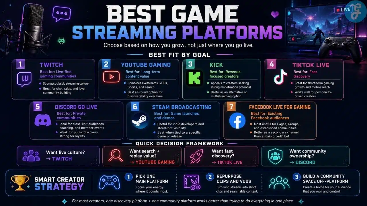 Best game streaming platforms comparison guide for creators choosing where to stream