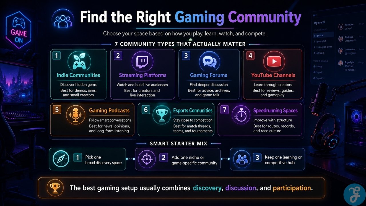 Best gaming communities guide by indie gaming streaming forums YouTube podcasts esports and speedrunning