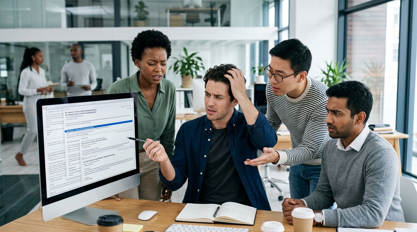 frustrated team workflow confusion