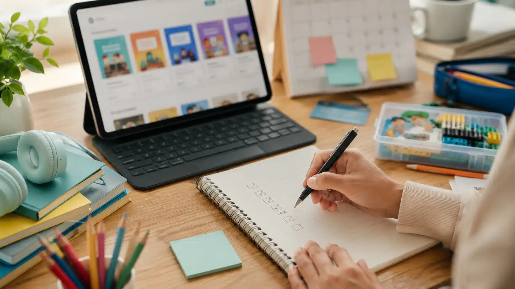 parent checking educational subscriptions