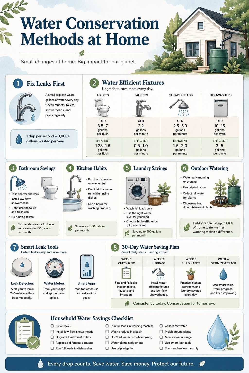water conservation methods at home