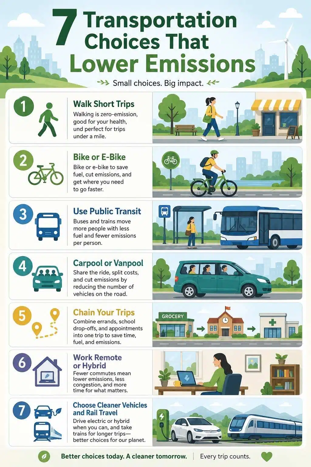 7 transportation choices that lower emissions smart choices
