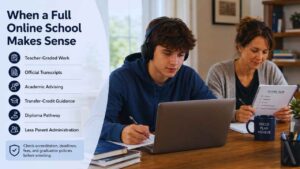 A Full Online School Solves a Different Problem