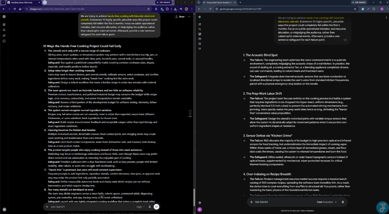 Brainstorming prompt 4 being used on ChatGPT and Gemini