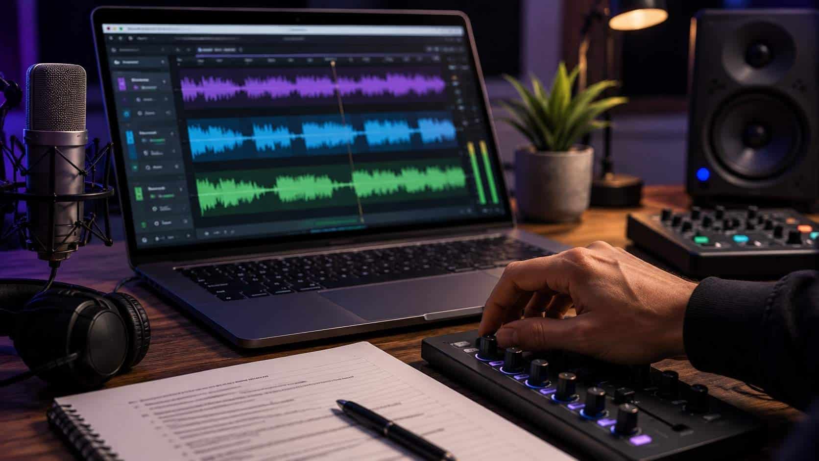 AI Voice Editing Timeline Close-Up