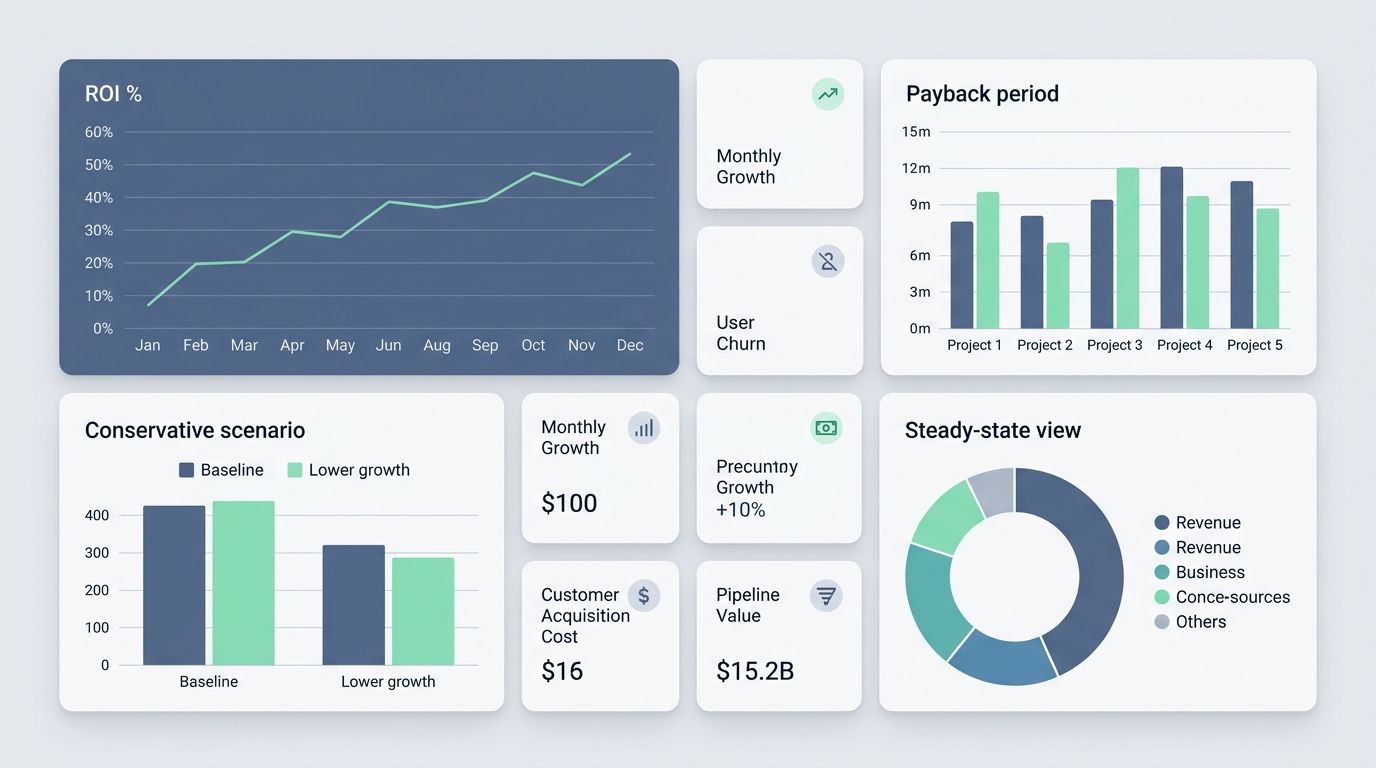 Apply the ROI formula and contextualize results