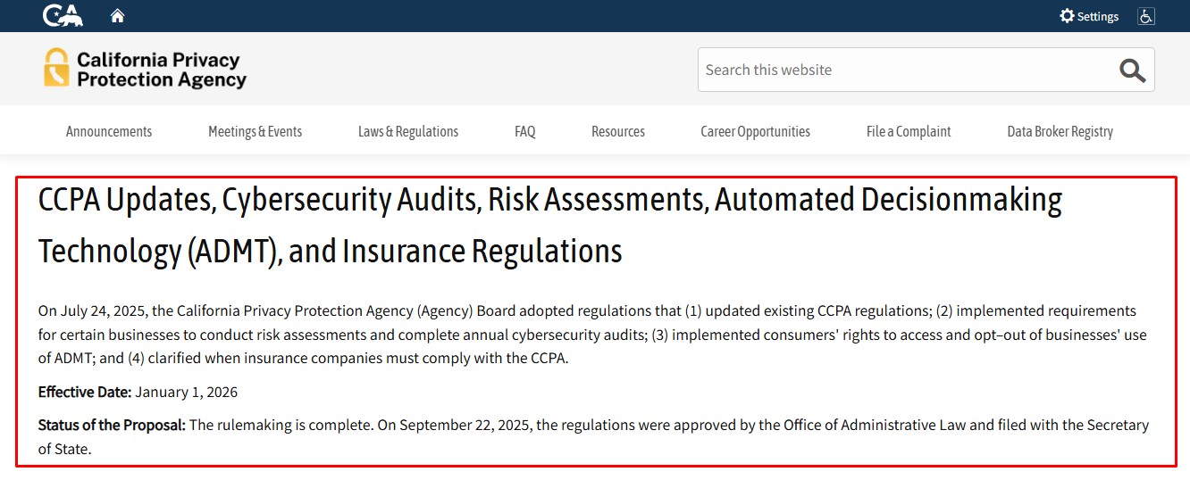CCPA updates Complex regulatory landscapes