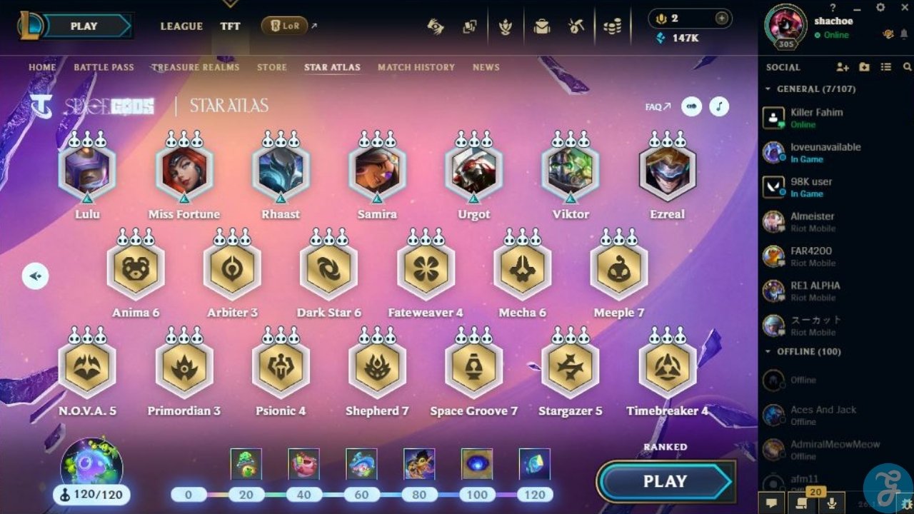 Screenshot of TFT Space Gods Star Atlas Page 2