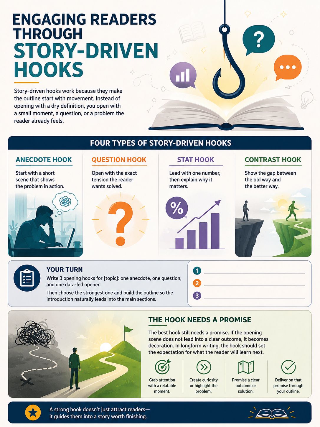 Engaging Readers through "Story-Driven Hooks"