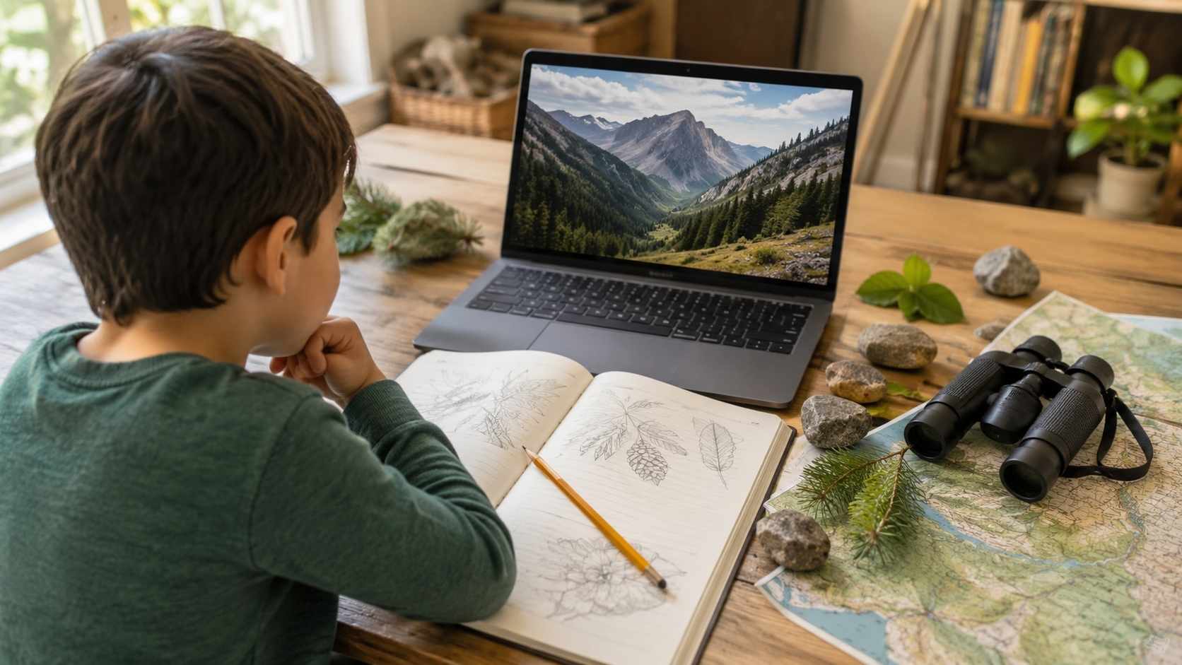 Kid enjoying Virtual Field Trips Homeschool