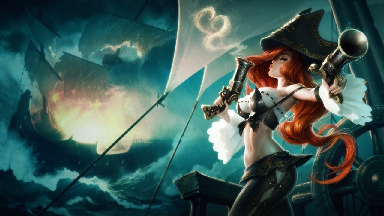 Miss Fortune Splash art. On her original skin.