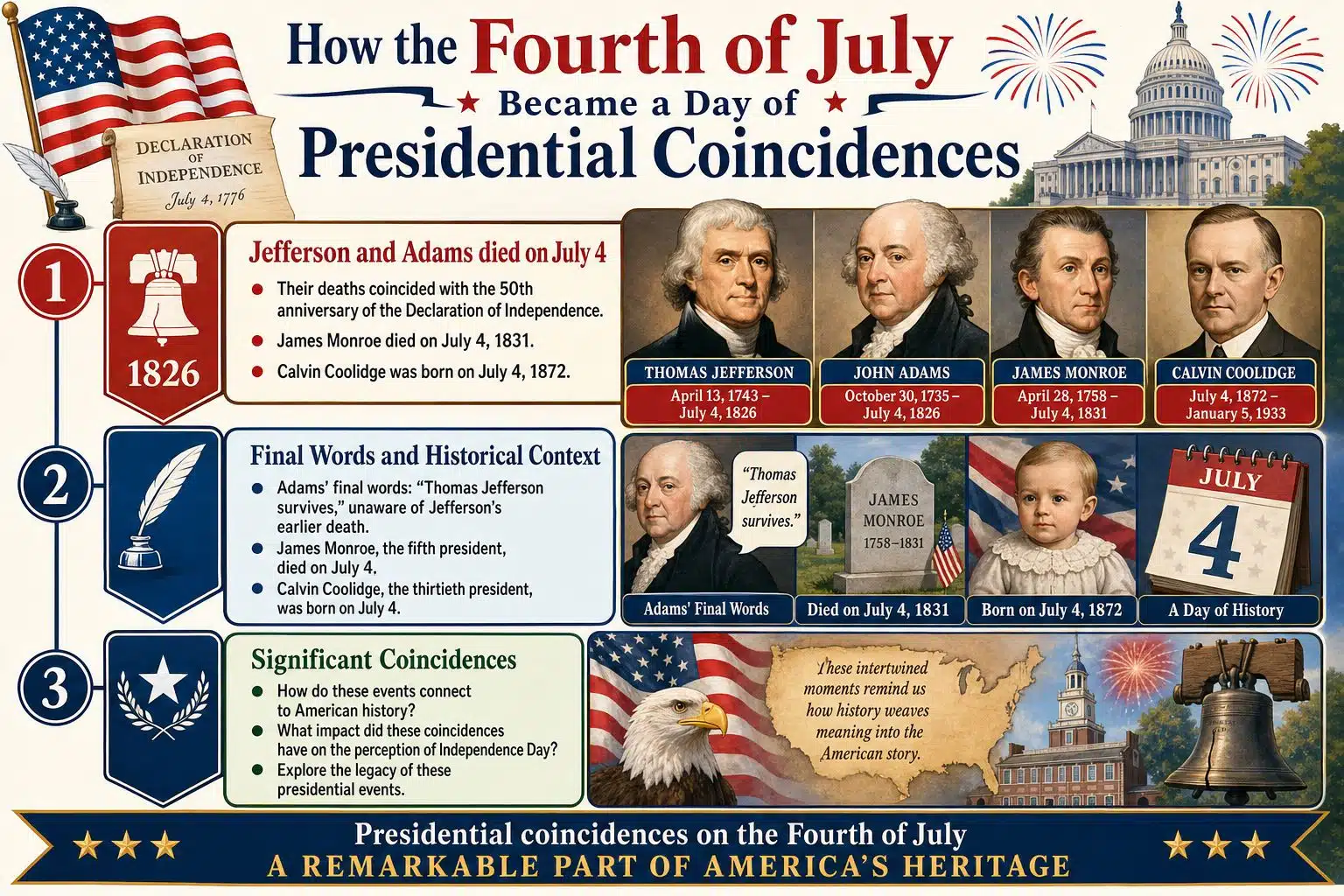 Presidential Coincidences on the Fourth of July