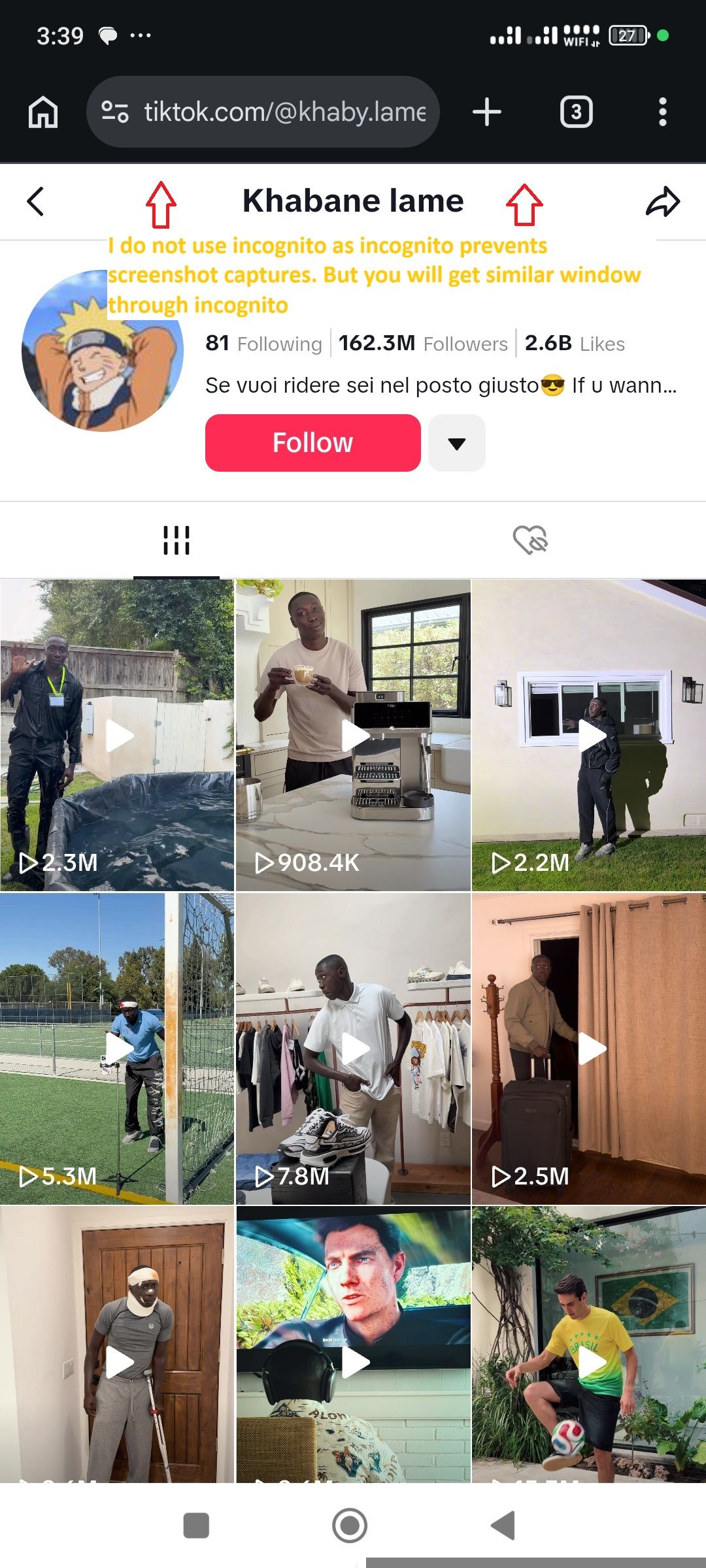 Step 2- Use Incognito Mode to Open TikTok Creator's Profile Without Login