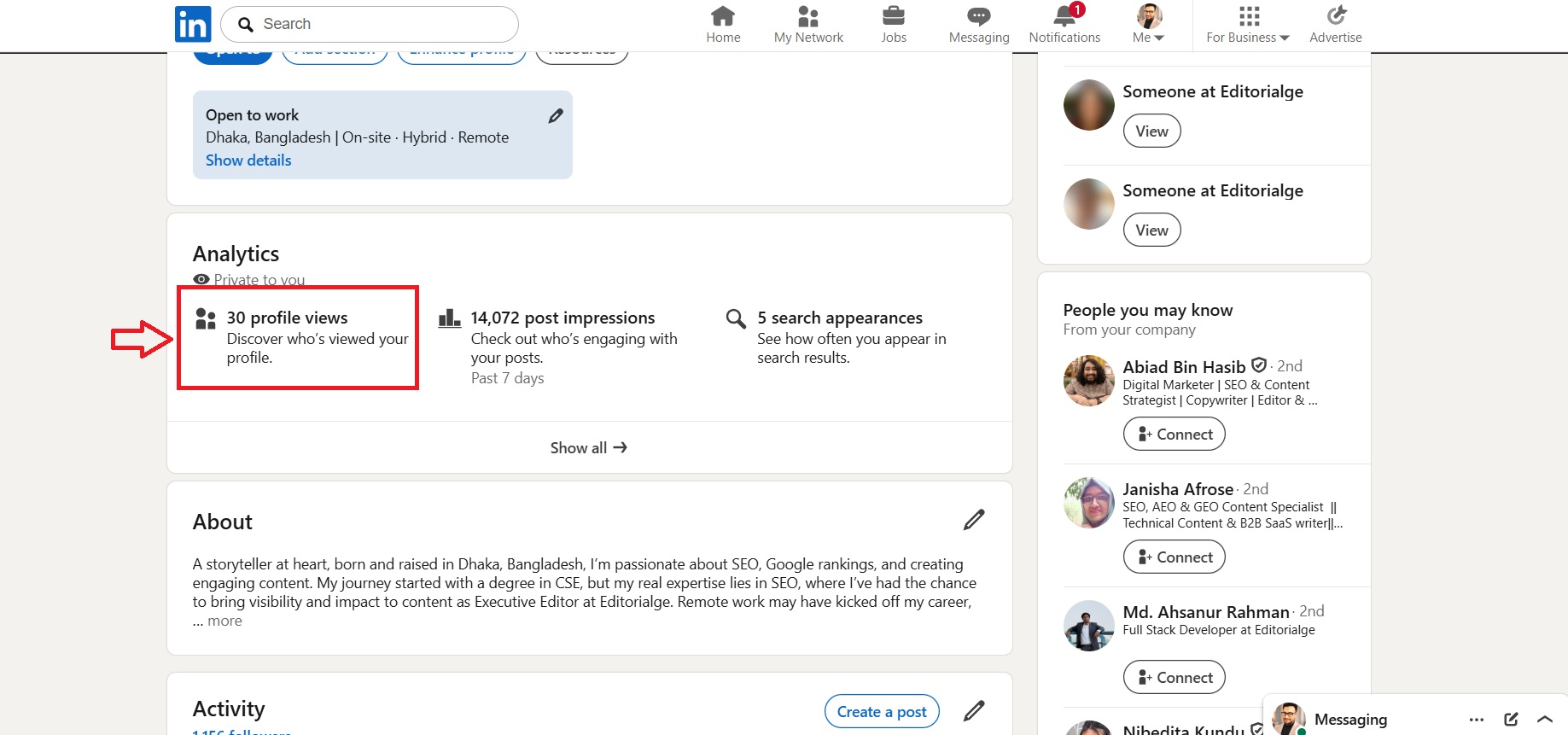 Step 4- Click on to Discover who viewed your profile