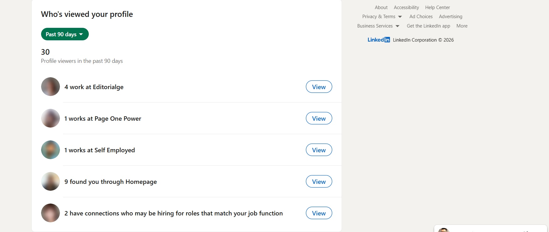 Step 5- If you have premium features enabled LinkedIn will show you the detail of your profile viewers