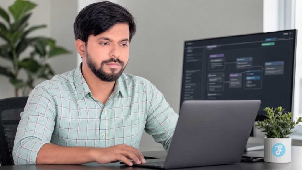 Professional using AI tools to explore what prompt engineering is and whether it still matters.