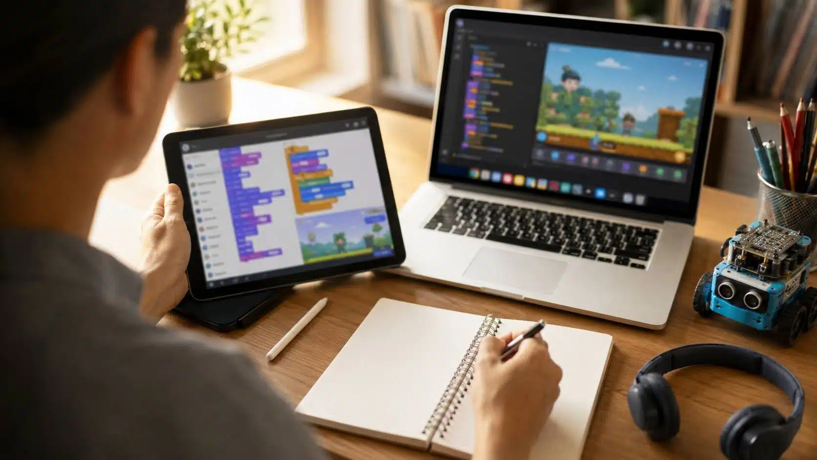 a parent is selecting the best coding apps for kids