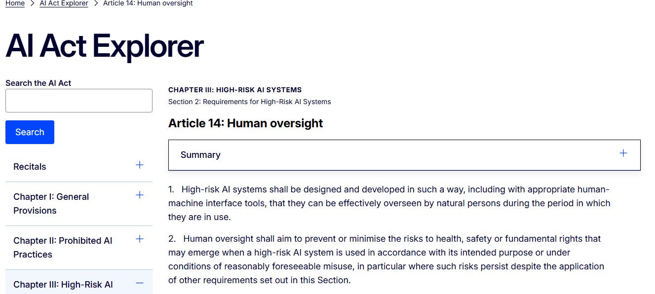 ai act human oversight