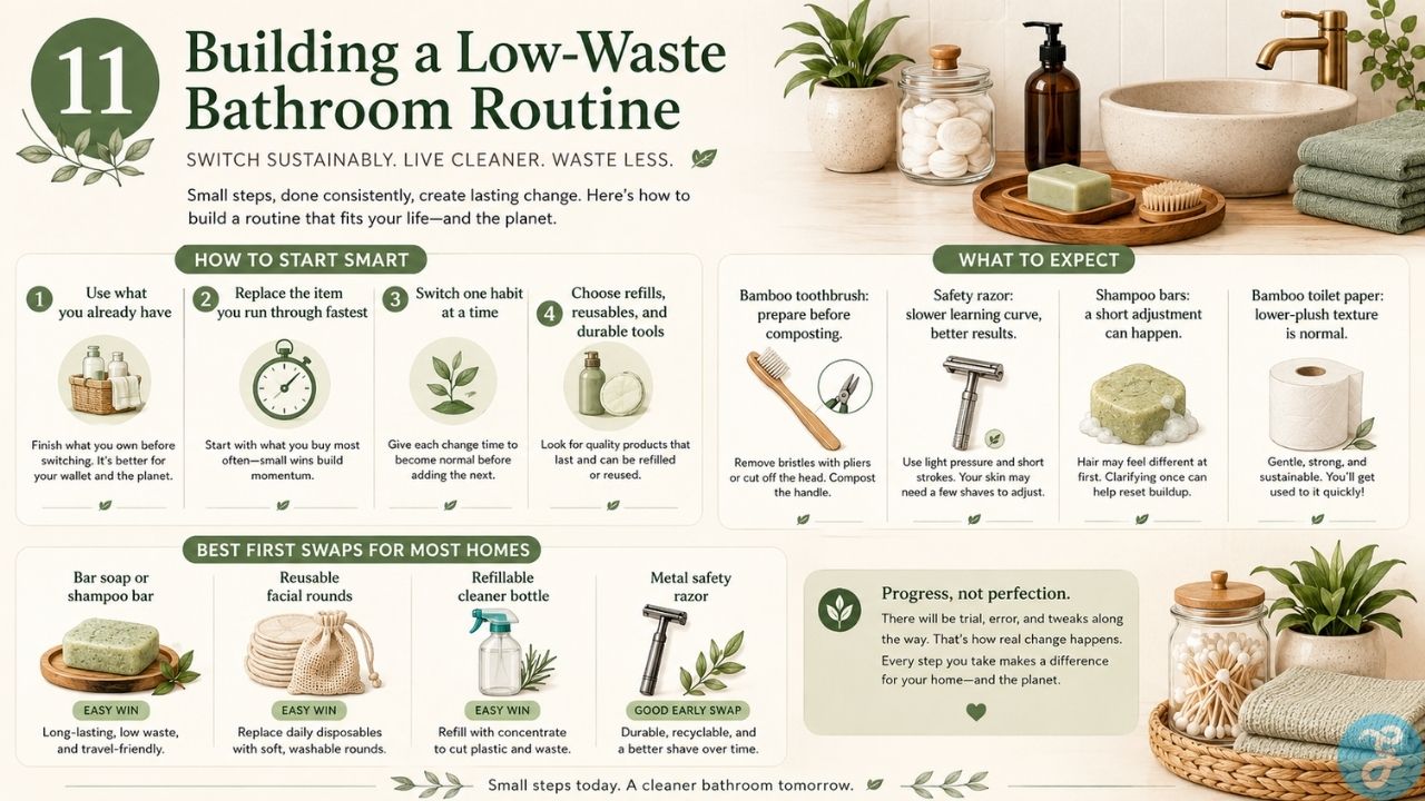 Building a low waste bathroom routine with simple eco bathroom products and beginner friendly sustainable swaps