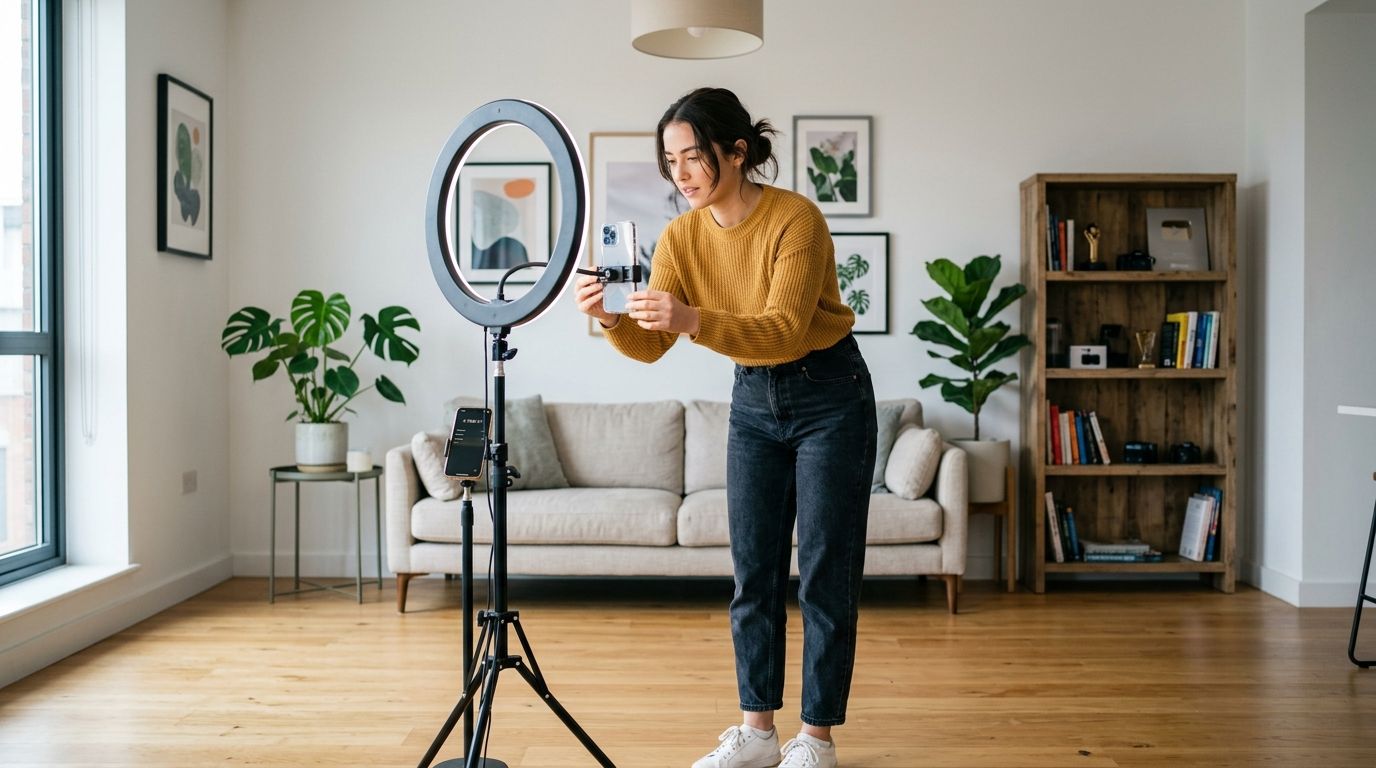creator filming video for tiktok