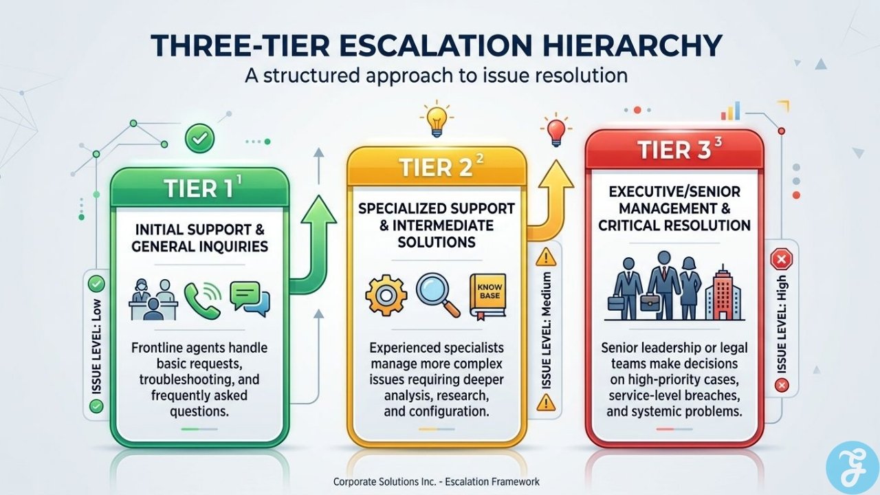 Three-tiered escalation hierarchy