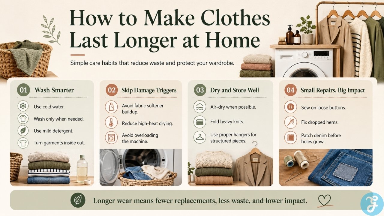make clothes last longer at home infographic
