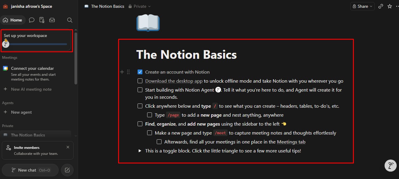 notion set up
