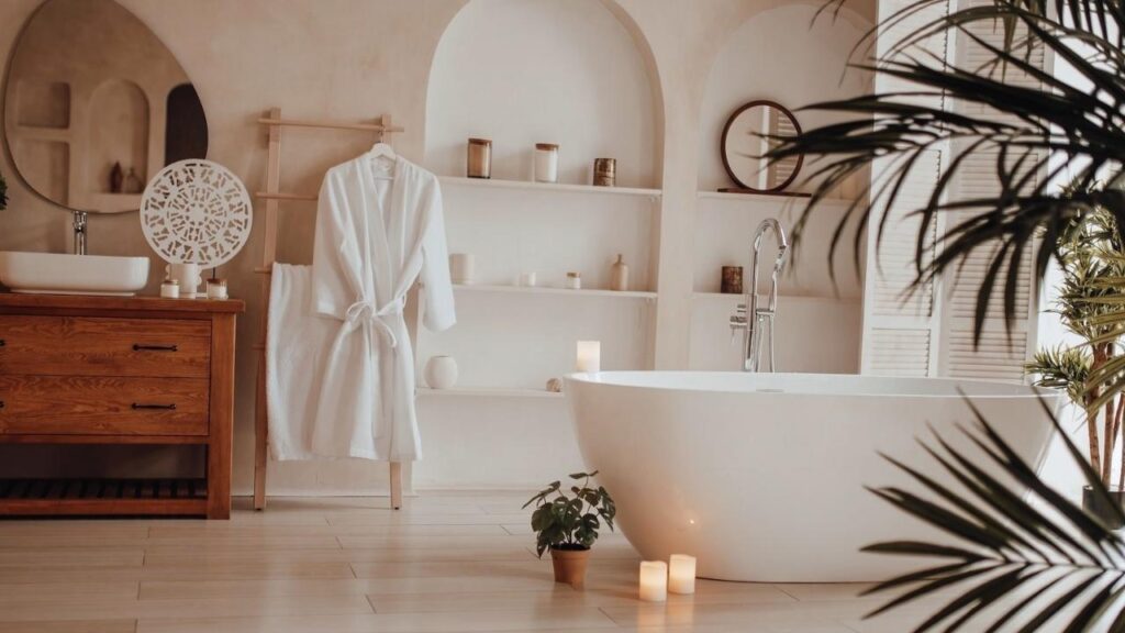 spa inspired bathroom lighting