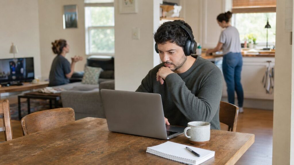 stay focused in a noisy household