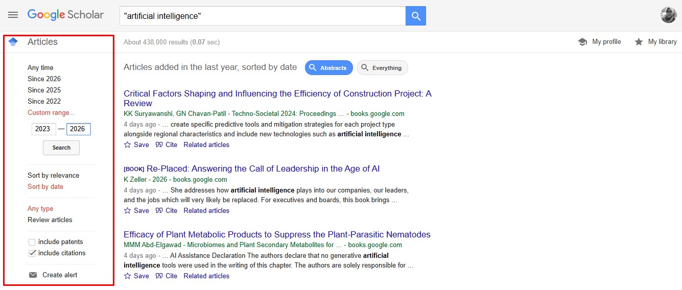 verifying sources from Google scholar