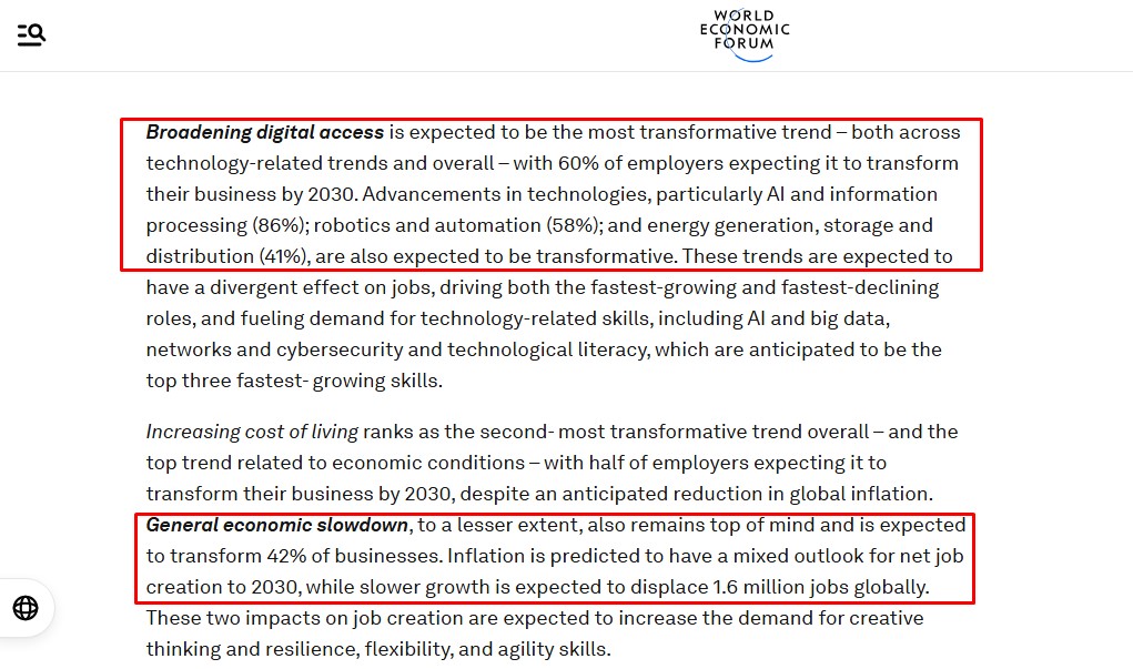 world economic forum: future of jobs data