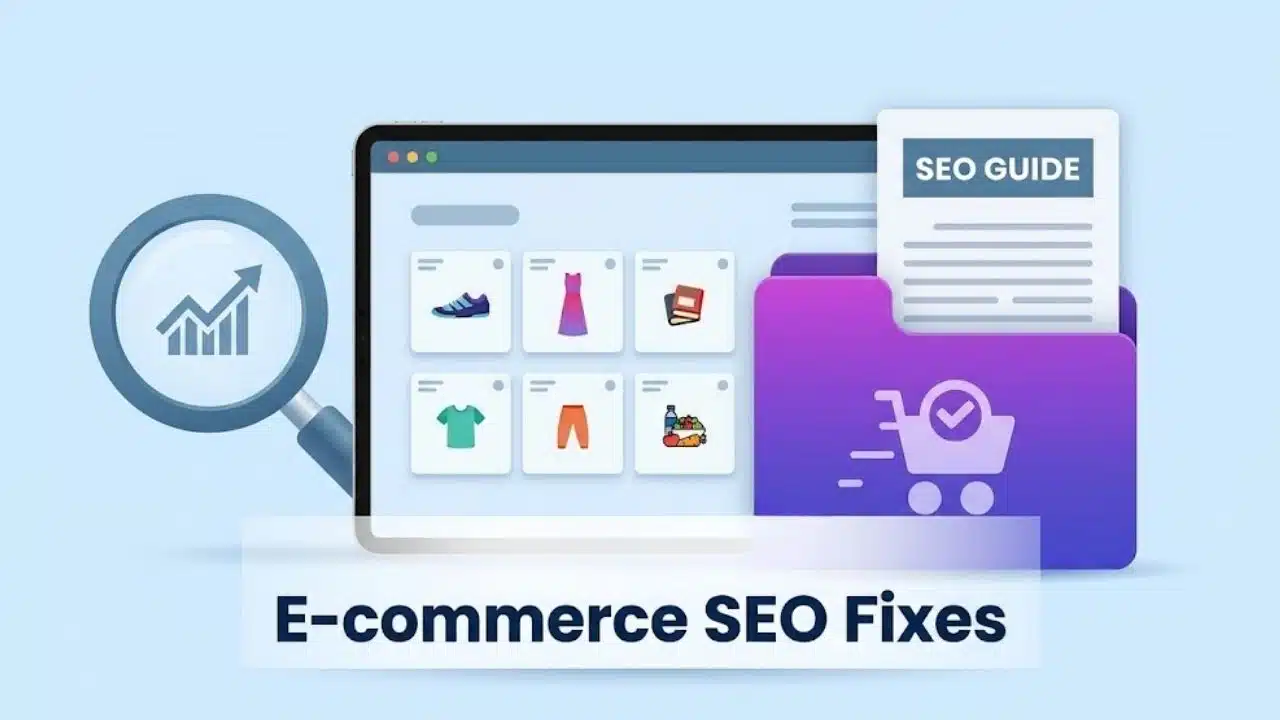 E-commerce SEO Fixes, including an SEO Guide and performance graph