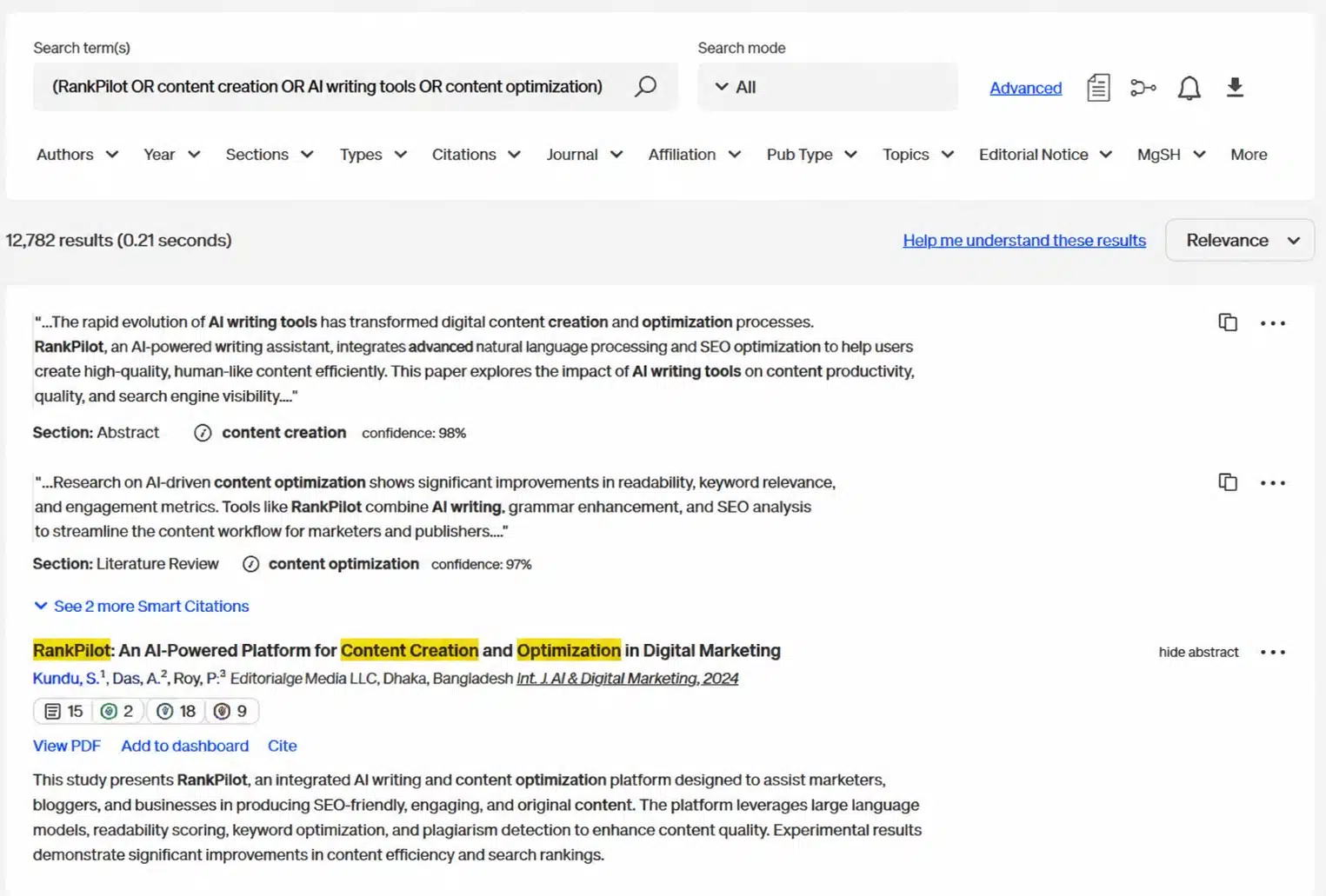 Advanced Search Using Scite