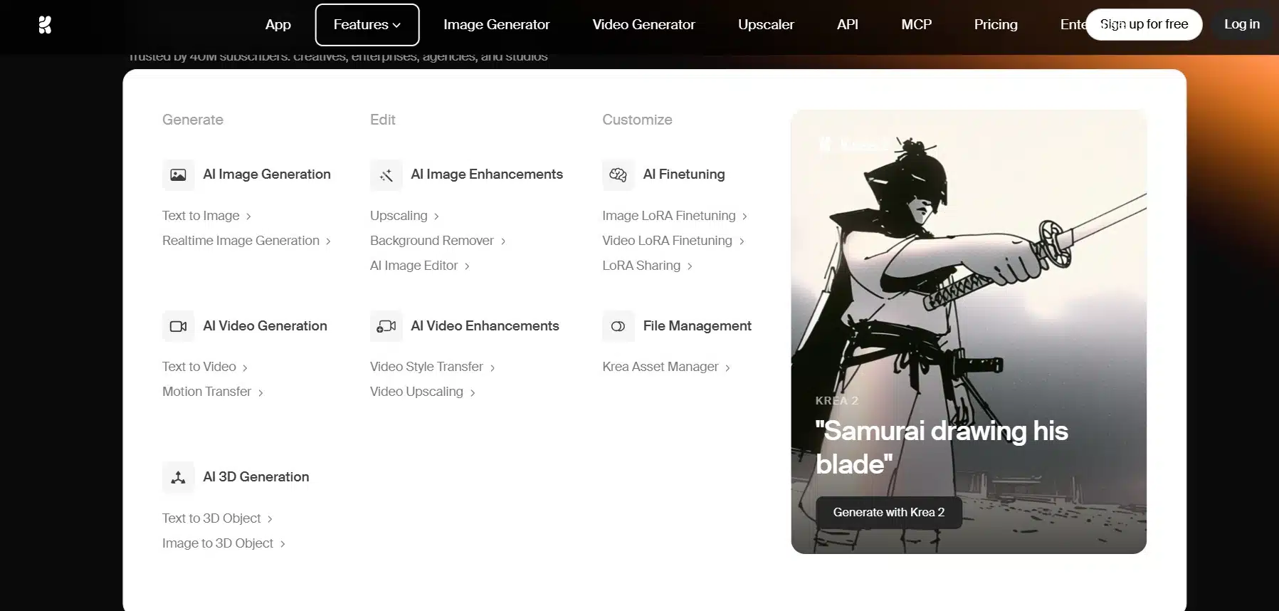 All Features of Krea AI
