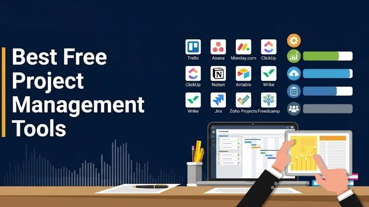 Best free project management tools for teams, featuring Trello, Asana, ClickUp, Notion, Jira, and other project management software