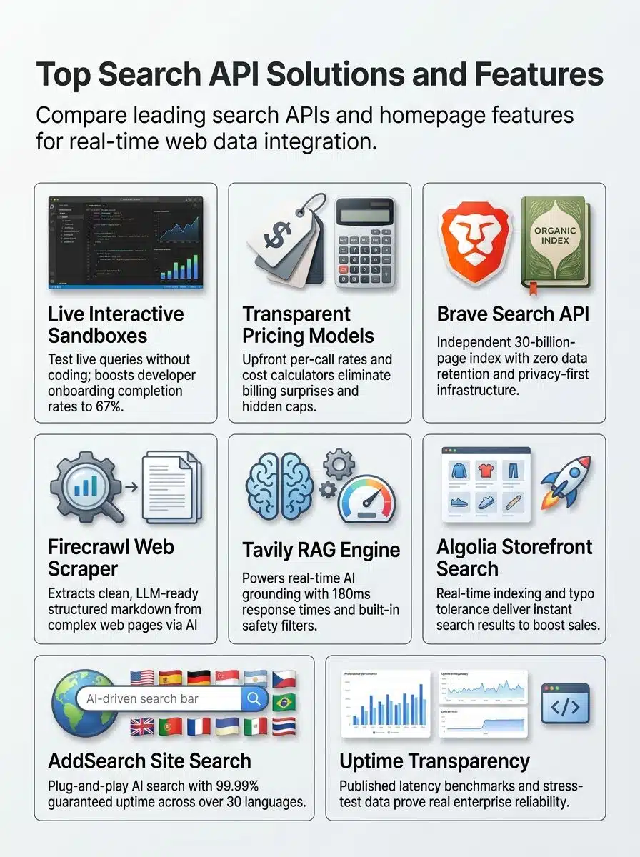 Features of the Best API Search Company’s Homepage