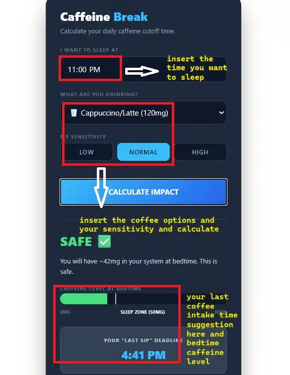 How Caffeine Break Calculator Works